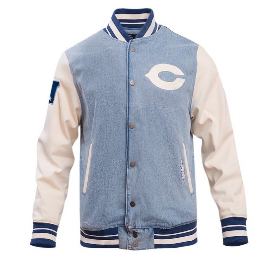 Men's Chicago Bears Pro Standard Denim Varsity Jacket