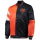 Men's Chicago Bears Starter Navy and Orange Leader Varsity Jacket