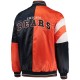 Men's Chicago Bears Starter Navy and Orange Leader Varsity Jacket