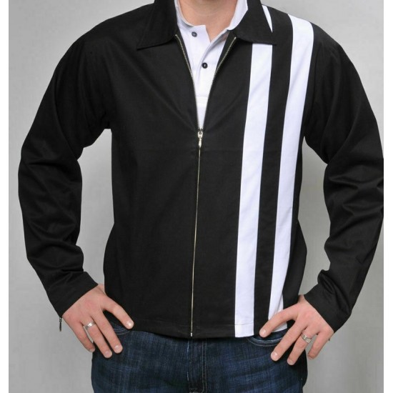 Men's Classic Speedway Elvis Presley Striped Cotton Jacket