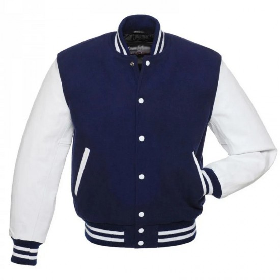 Men's College Varsity Blue With White Jacket