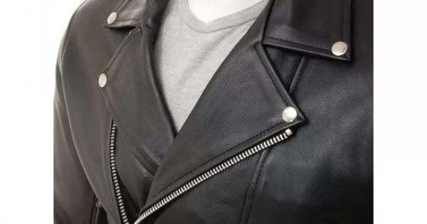 Men's Double Breasted Leather Biker Jacket - Biker jacket 456