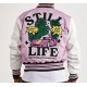 Men's Embroidered Art and Design Dept. Light Purple Varsity Jacket