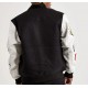 Men's Embroidered Monopoly Patches Black Varsity Jacket