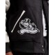 Men's Embroidered Monopoly Patches Black Varsity Jacket