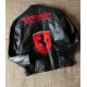 Men's Ferrari Black Motorcycle Leather Moto Racer Jacket