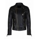 Men's Genuine Black Lambskin Leather Motorcycle Jacket Slim Fit Biker Jacket