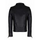 Men's Genuine Black Lambskin Leather Motorcycle Jacket Slim Fit Biker Jacket