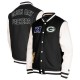 Men's Green Bay Packers New Era Black Third Down Varsity Full-Snap Jacket