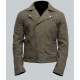 Men's Grey Suede Leather Motorcycle Jacket