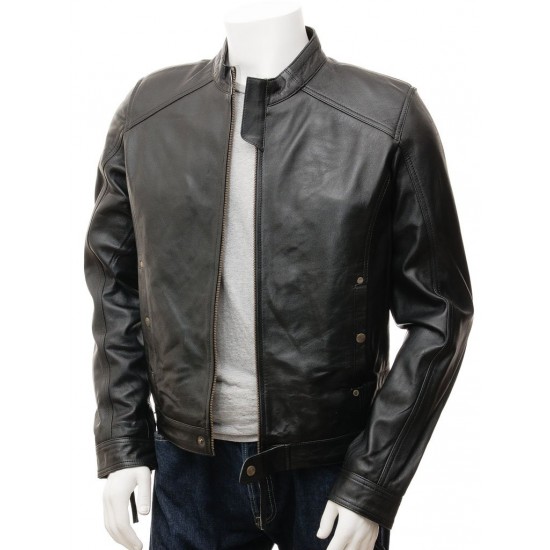 Men's Iconic Simple Classic Real Leather Biker Jacket