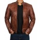 Men's Light Brown Genuine Lambskin Motorcycle Leather Jacket