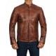 Men's Light Brown Genuine Lambskin Motorcycle Leather Jacket