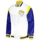 Men's Los Angeles Rams Starter Royal Midfield Satin White Varsity Jacket