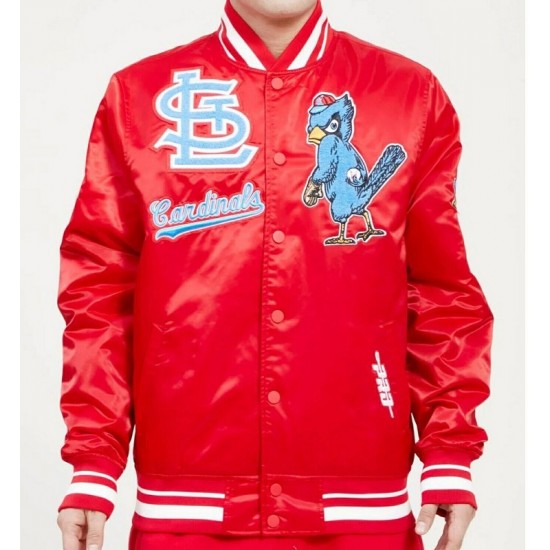 Men's MLB St. Louis Cardinals Retro Classic Rib Satin Red Jacket