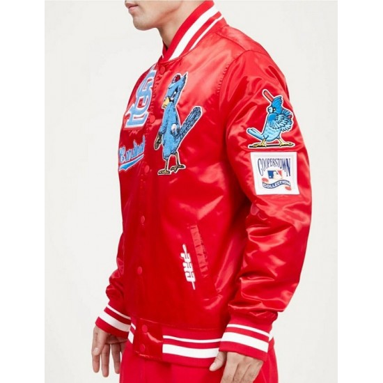 Men's MLB St. Louis Cardinals Retro Classic Rib Satin Red Jacket