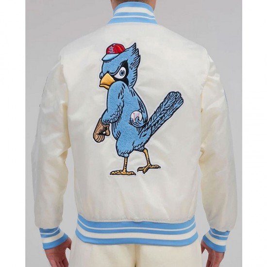 Men's MLB St. Louis Cardinals Retro Classic Rib Satin White Jacket