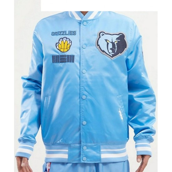 Men's NBA Memphis Grizzlies Retro Classic Rib Satin Jacket