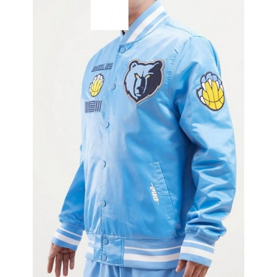 Men's NBA Memphis Grizzlies Retro Classic Rib Satin Jacket