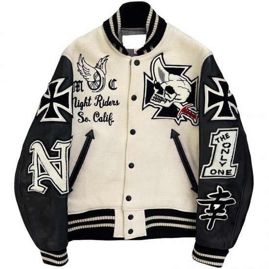 Men's Night Rider White and Black Jacket