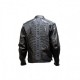 Men's Reflective Skeleton Motorcycle Soft Naked Cowhide Leather Jacket