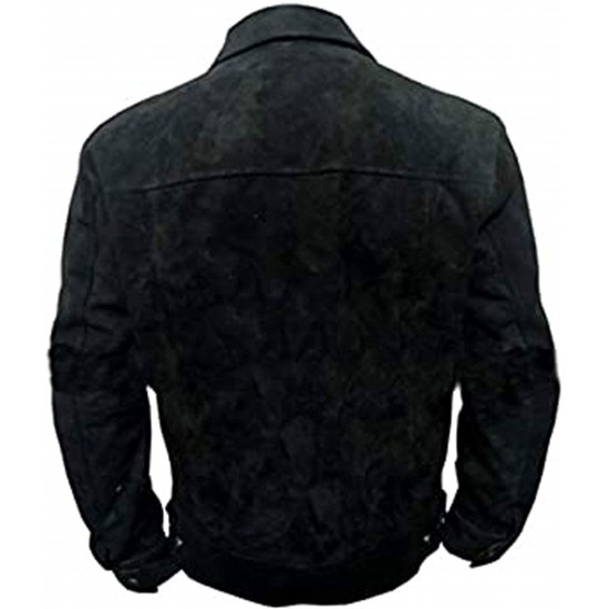 Men's Rip Cowboy Black Suede Leather Jacket