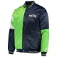 Men's Seattle Seahawks Starter College Green Leader Varsity Satin Jacket