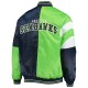 Men's Seattle Seahawks Starter College Green Leader Varsity Satin Jacket