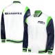 Men's Seattle Seahawks Starter White Throwback Varsity Satin Jacket