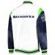 Men's Seattle Seahawks Starter White Throwback Varsity Satin Jacket