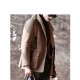 Men's Shearling Hooded Suede Leather Bomber Long Jacket Trench Coat