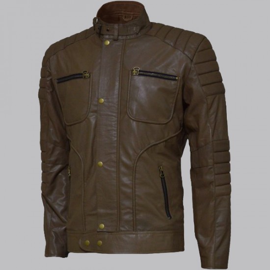 Men's Sheepskin Quilted Leather Jacket