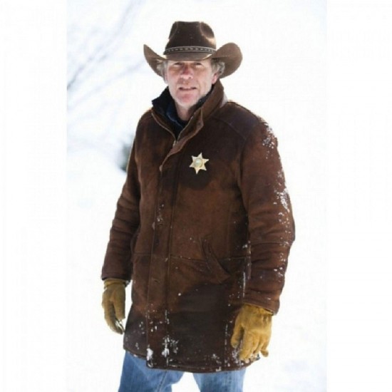 Longmire-Sheriff Walt Robert Taylor Longmire Suede Leather Coat Jacket