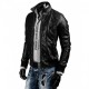 Men's Slim Fit Black Quilted Leather Biker Jacket