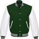 Men's Snap Tab Closure Green and White Bomber Jacket