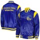 Men's Starter Royal Golden State Warriors Satin Varsity Jacket