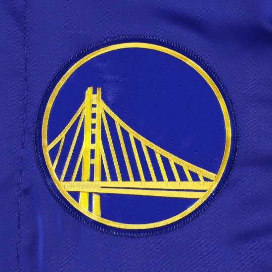 Men's Starter Royal Golden State Warriors Satin Varsity Jacket