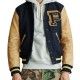 Men's State Champs Navy Blue and Brown Jacket