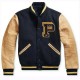 Men's State Champs Navy Blue and Brown Jacket