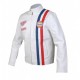 Men's Steve McQueen Le Mans Gulf Racing White Leather Jacket