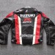 Men's Suzuki Black Motorcycle Leather Moto Racer Jacket