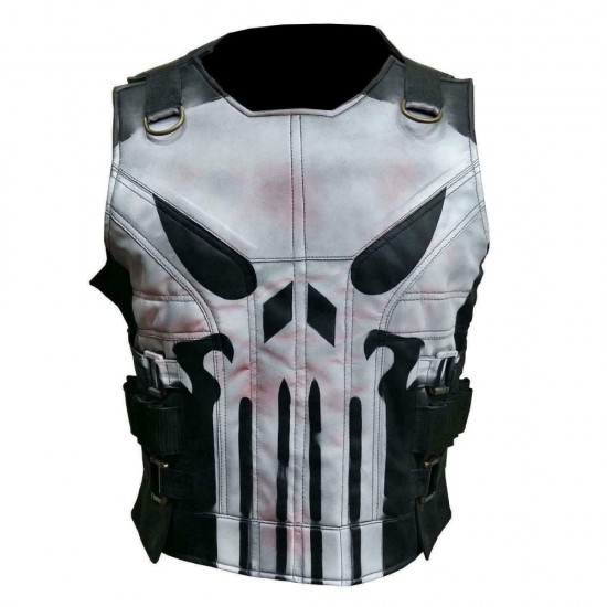 Men's The Punisher Season 2 Jon Bernthal Black Real Leather Vest