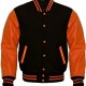 Men's Varsity Black and Orange Jacket