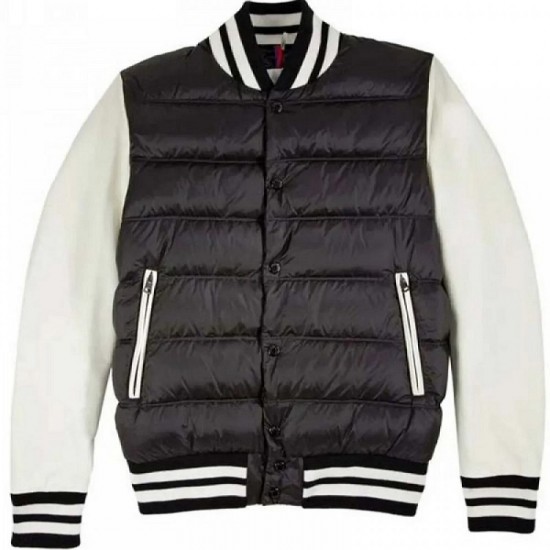 Men's Varsity Moncler Puffer Black Bomber Jacket