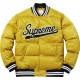 Men's Varsity Puffy Yellow Satin Jacket