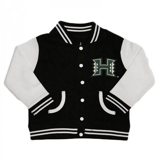 Men's Varsity Rainbow Warriors University of Hawaii Black Jacket