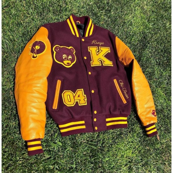 Men's Vintage College Dropout Letterman Varsity Jacket