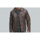 Men's Vintage Leather Shirt Collar Jacket