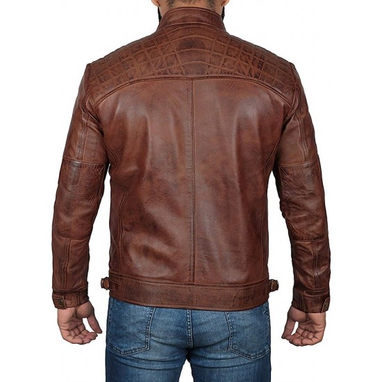 Mens - Cafe Racer Syle Real Lambskin Leather Jackets for Men