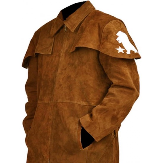 Mens A7 Vega Veteran Ranger Armor Costume NCR Trench Leather Coat